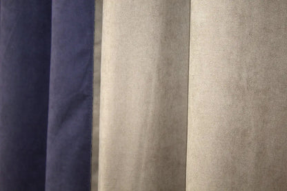 Graphite & Dark Beige Combined Microvelvet Curtains – Set of 2 Panels – "SPARTA" Collection