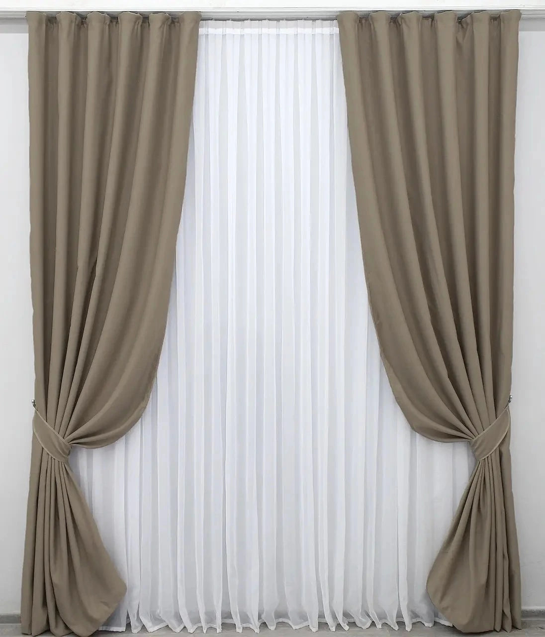 Elegant Cocoa Blackout Curtains – Fusion Dimout Collection – Set of 2 – 95% Light Blocking