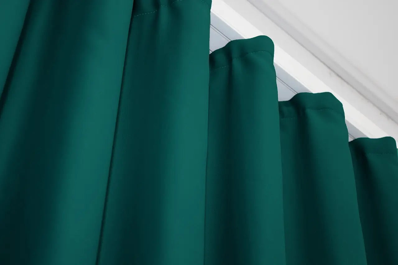 Elegant Emerald Blackout Curtains – Fusion Dimout Collection – Set of 2 – 95% Light Blocking