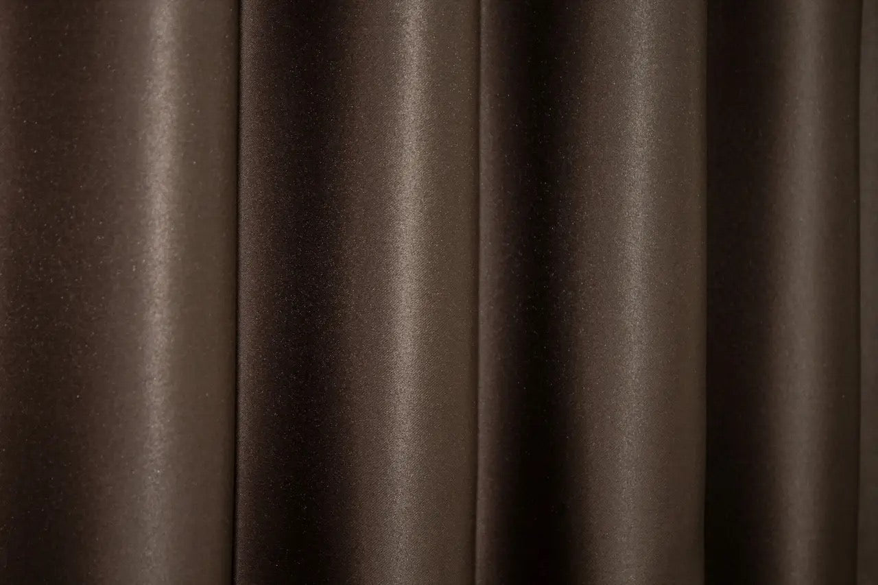 Elegant Brown Blackout Curtains – Fusion Dimout Collection – Set of 2 – 95% Light Blocking