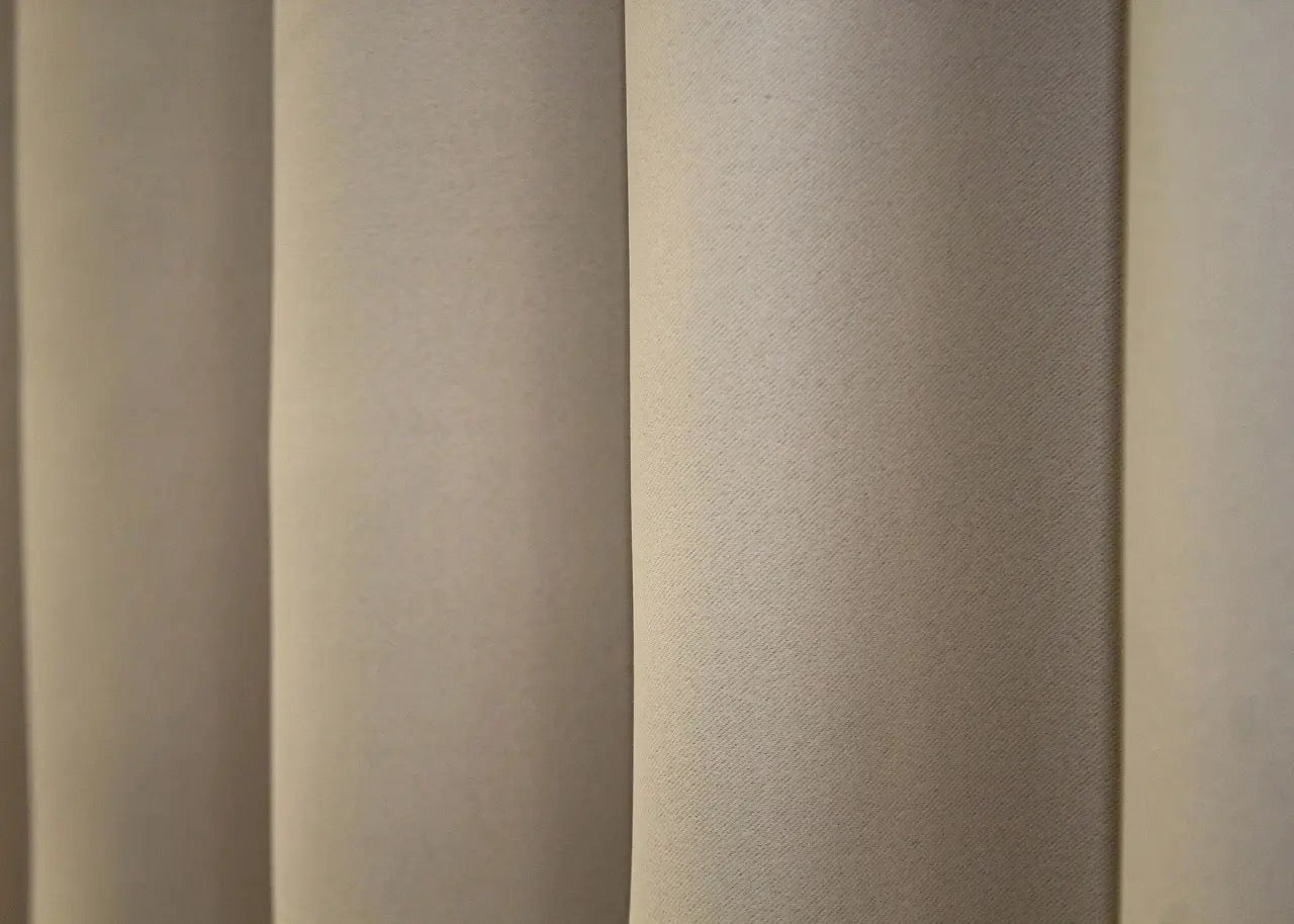 Elegant Beige Blackout Curtains – Fusion Dimout Collection – Set of 2 – 95% Light Blocking