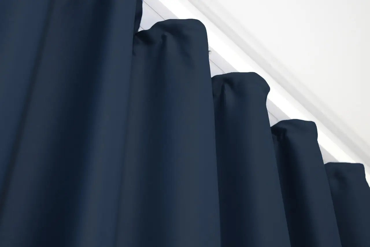 Elegant Dark Blue Blackout Curtains – Midnight Collection – Set of 2 – 95% Light Blocking