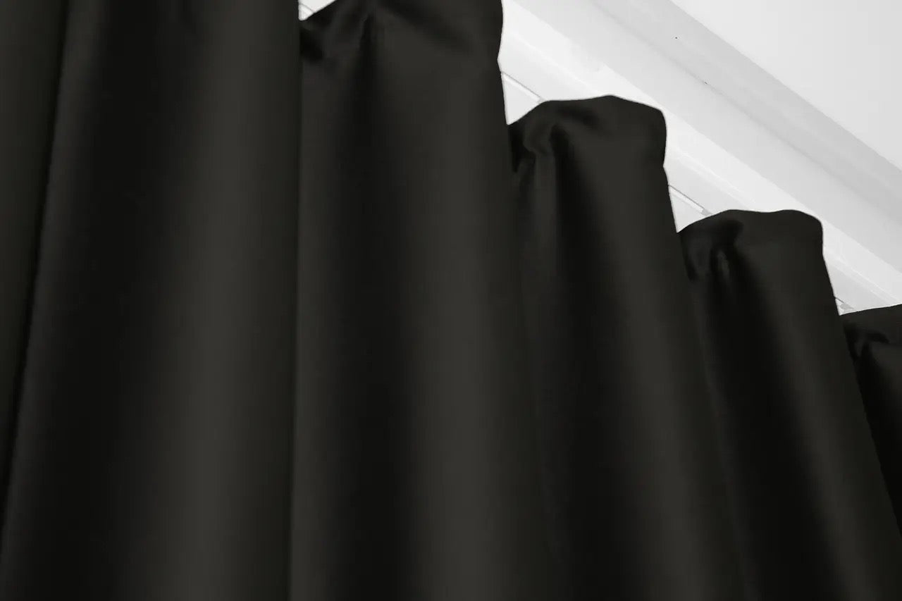 Elegant Black Blackout Curtains – Midnight Collection – Set of 2 – 95% Light Blocking