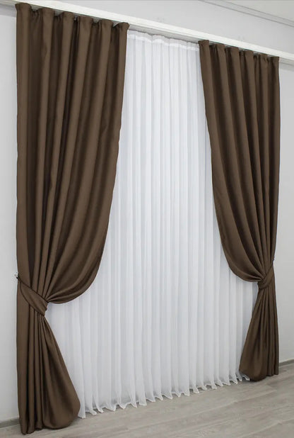 Elegant Chocolate Blackout Curtains – Bagema Rvs Collection – Set of 2 – 95% Light Blocking