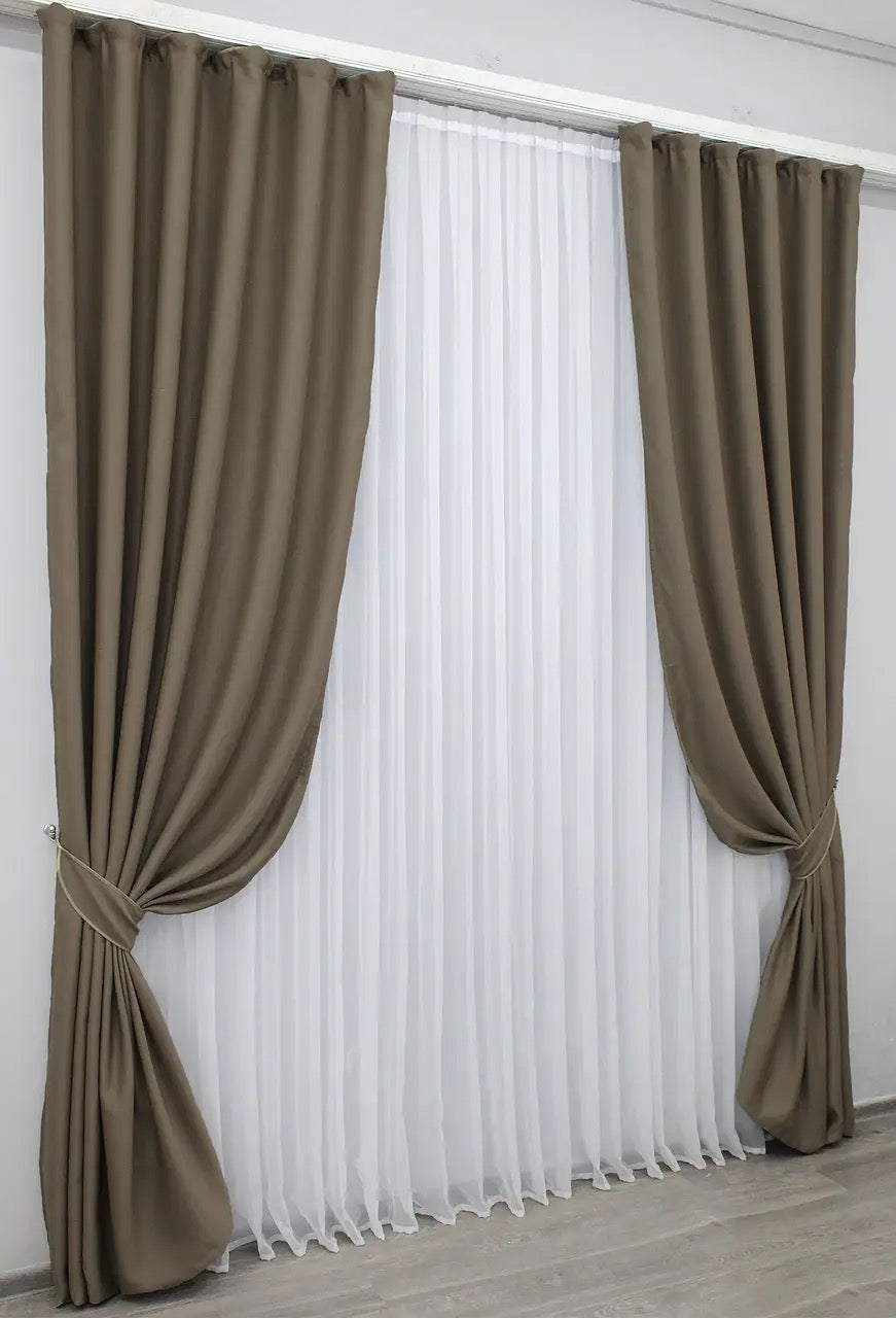 Elegant Milk Chocolate Blackout Curtains – Bagema Rvs Collection – Set of 2 – 95% Light Blocking