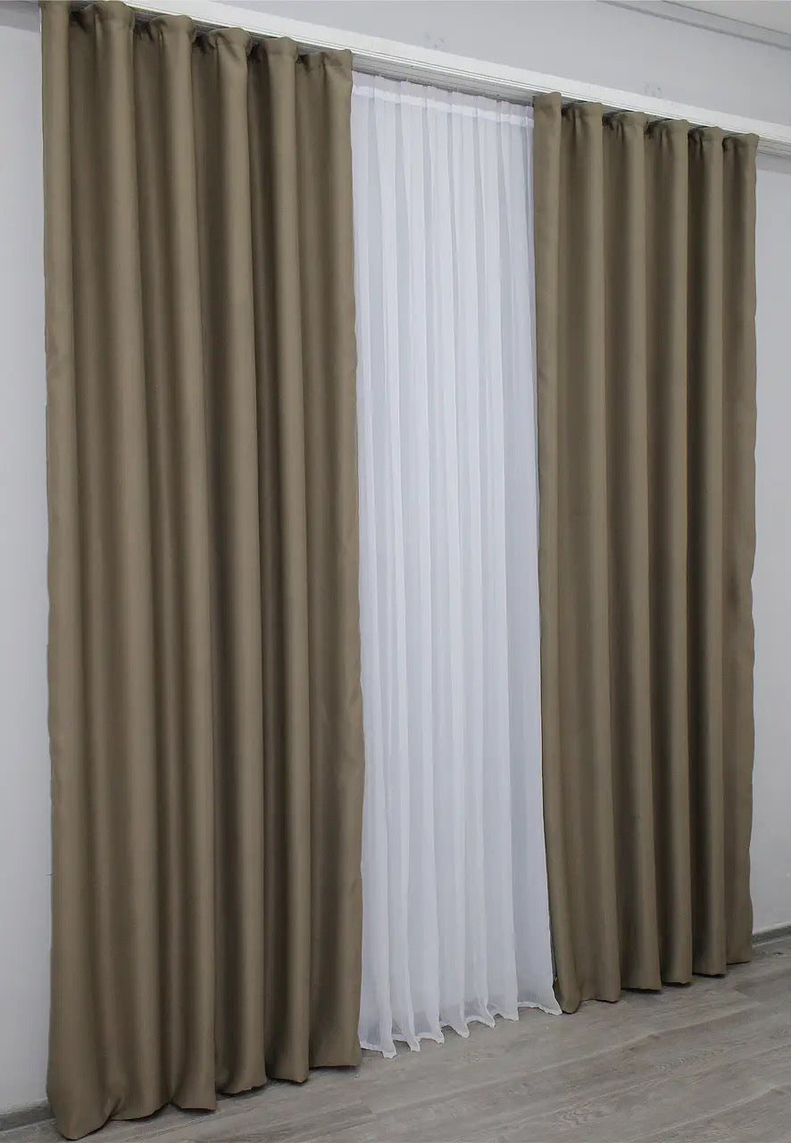 Elegant Milk Chocolate Blackout Curtains – Bagema Rvs Collection – Set of 2 – 95% Light Blocking