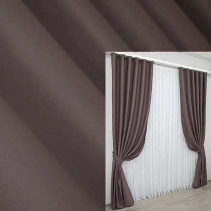 Elegant Mocha Brown Blackout Curtains – Midnight Collection – Set of 2 – 95% Light Blocking