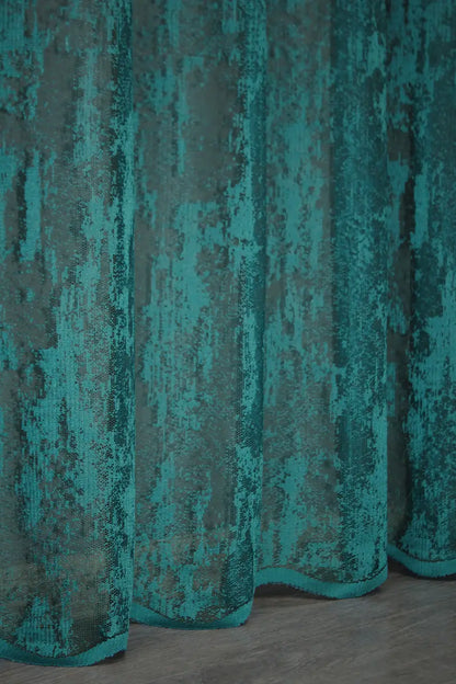  Boho-style sheer curtain in teal – ideal for relaxed interiors
