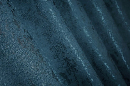 Luxury deep blue linen curtains with a subtle marble design, enhancing modern and classic interiors.
