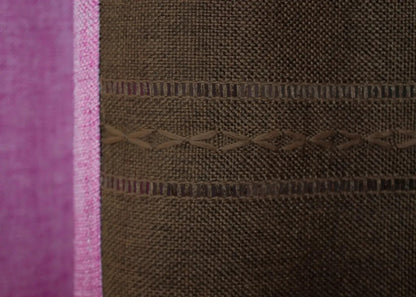 Timeless pink and brown combined curtains with a sophisticated linen burlap texture, adding elegance and warmth to your home.
