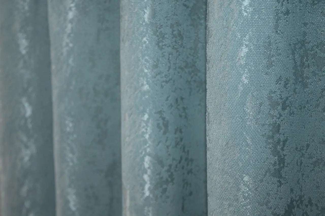 Ultra-soft sky blue linen curtains with natural light-filtering properties, perfect for bedrooms and lounges.
