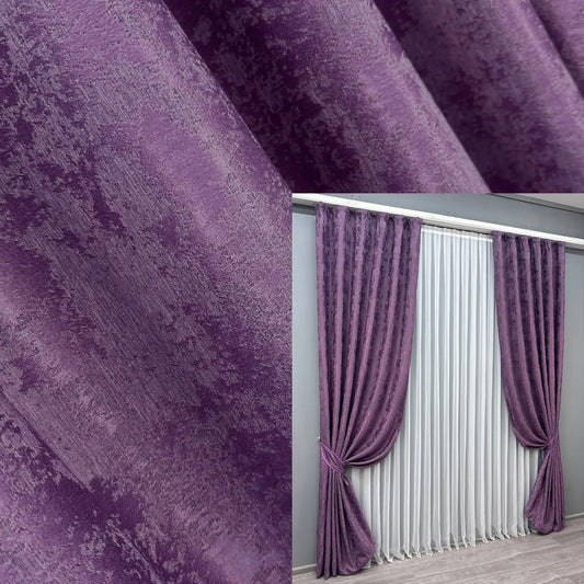 Elegant deep amethyst jacquard curtains with a luxurious, rich hue, perfect for adding sophistication and depth to home décor.
