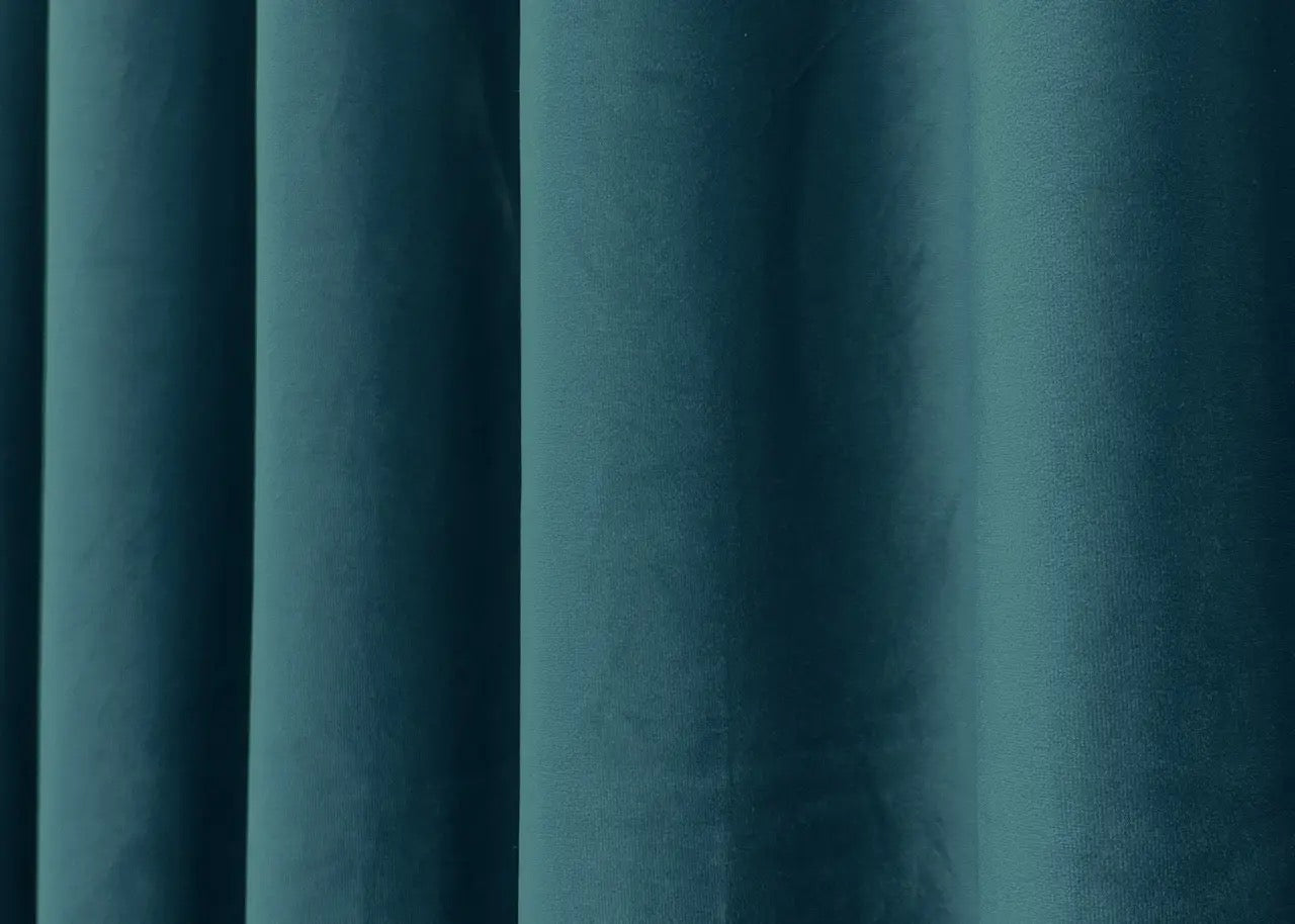 Dusk turquoise premium velvet curtains, adding warmth and elegance to any home décor.
