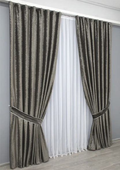 Premium chocolate brown velvet curtains with smooth fabric and excellent light-blocking performance for bedrooms and living rooms.
