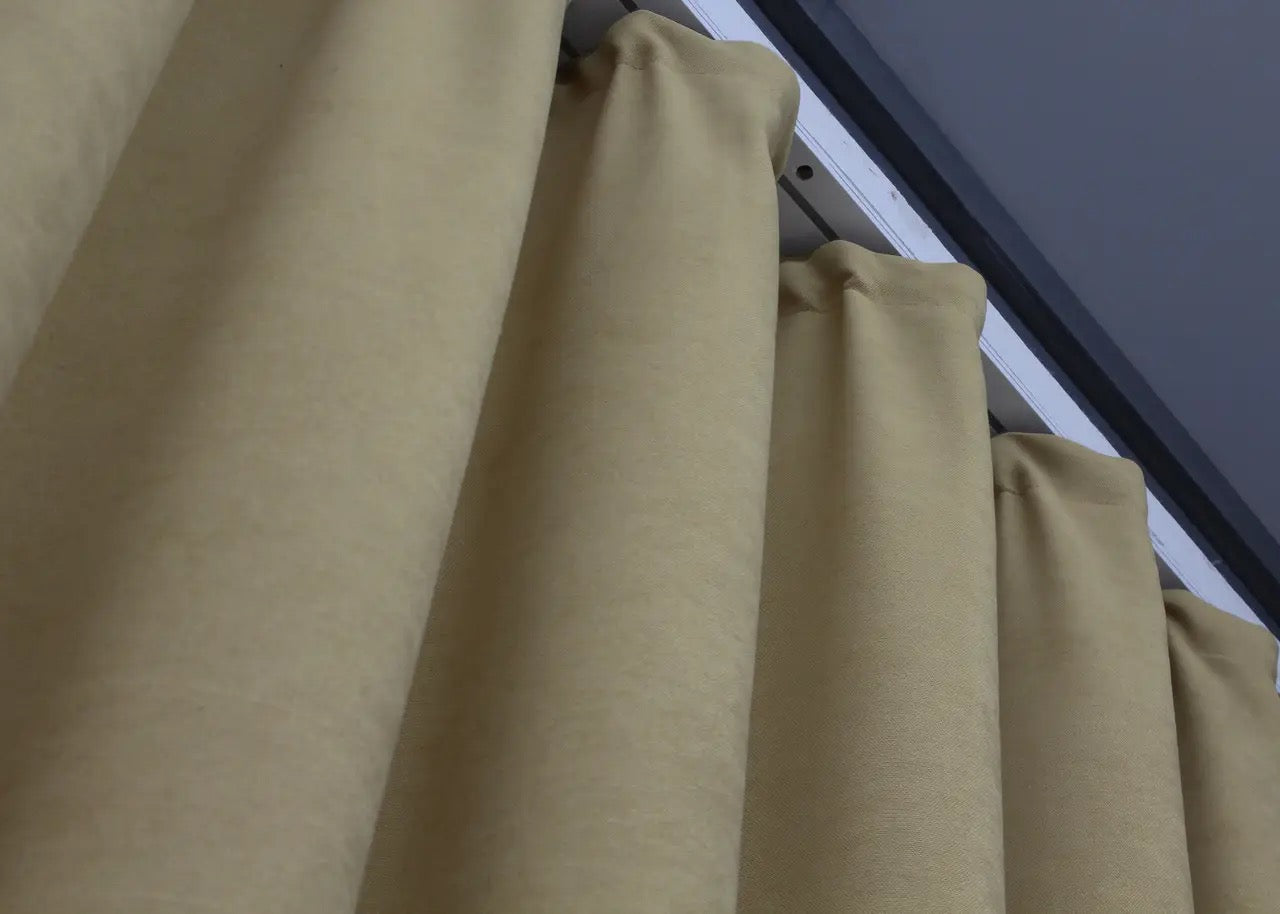 High-quality cream beige drapes, offering a cosy and refined atmosphere in any space.
