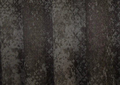 Stylish wenge-brown linen curtains with soft grey accents, bringing warmth and luxury to home décor.
