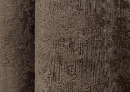 Luxurious brown curtains with an intricate jacquard weave, adding depth, elegance, and warmth to any space.
