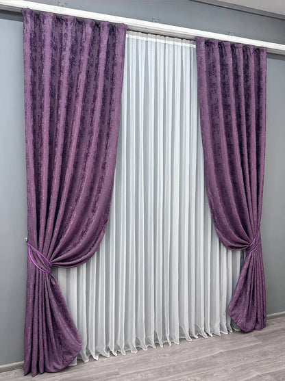 Stylish deep amethyst curtains designed with a rich, regal tone, ideal for both contemporary and classic interior styles.
