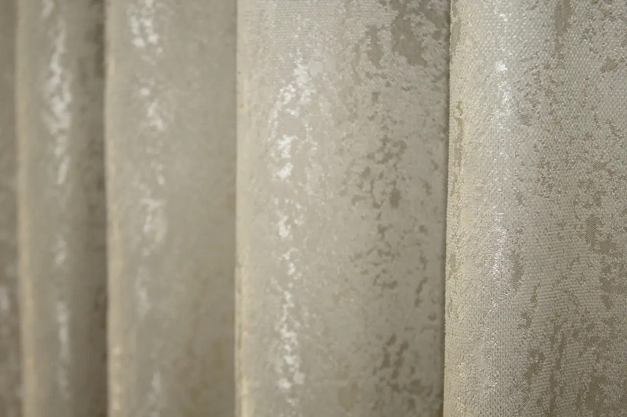 Chic champagne gold linen curtains, featuring a shimmering effect and premium-quality fabric.
