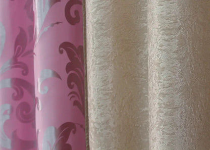 Modern pink and beige combined blackout curtains that enhance your home with luxury and subtle elegance.
