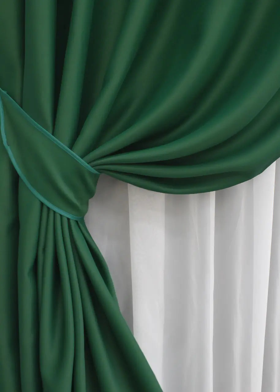 Natural green blackout curtains designed for refined home styling.
