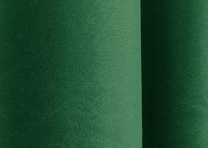 Moss green velvet curtains with a rich and smooth texture, ideal for elegant window treatments in living rooms and bedrooms.
