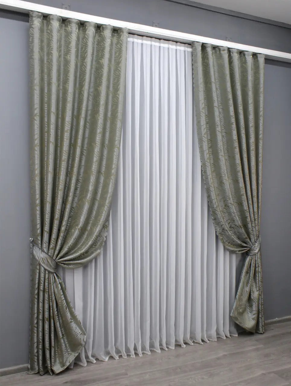 Premium light-filtering jacquard curtains designed to enhance privacy while maintaining natural light
