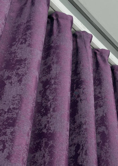 Luxurious deep amethyst curtains with a sophisticated tone, seamlessly blending into elegant and modern interior designs.
