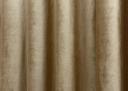 Sand gold velvet room darkening curtains, crafted from high-quality soft fabric to elevate any interior décor.
