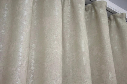 Exclusive light-blocking jacquard curtains with a soft ambient glow effect.
