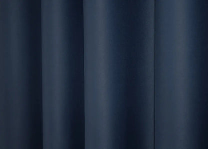 Stormy blue blackout curtains that enhance privacy while adding depth to interiors.
