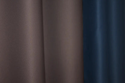 Dark blue (Navy, Midnight, Ink) and brown (Chocolate, Coffee, Walnut) combined blackout curtains featuring a bold yet refined contrast for luxury interiors.
