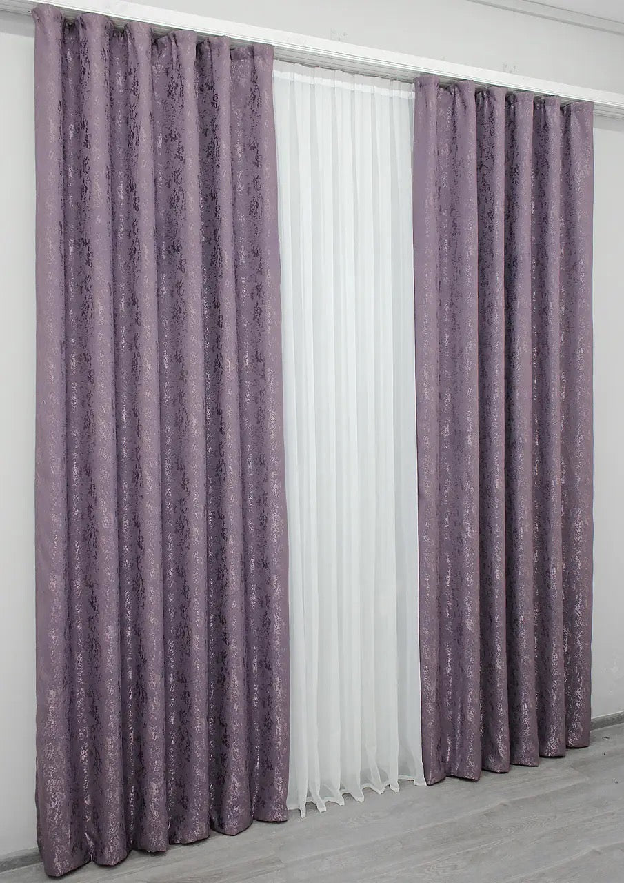 Contemporary deep purple linen curtains with a breathable fabric, perfect for luxurious yet cosy interiors.
