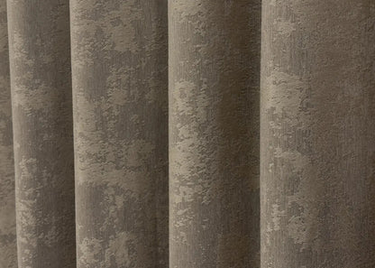 Textured cocoa brown jacquard curtains, featuring a timeless pattern that complements both modern and traditional interiors.
