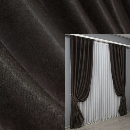 Wenge linen-soft curtains with premium fabric, light filtering, and a soft drape for modern and classic interiors.