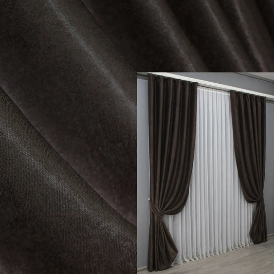 Wenge linen-soft curtains with premium fabric, light filtering, and a soft drape for modern and classic interiors.